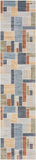 Nourison Astra Machine Washable Geometric Multicolor 2'2" x 10' Area Rug, Easy -Cleaning, Non Shedding, Bed Room, Living Room, Dining Room, Kitchen (2x10)