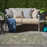 Nourison Garden Oasis Ivory Green 2' x 4' Area Rug - Easy Cleaning, Non Shedding, Bed Room, Living Room, Dining Room, Kitchen (2' x 4')