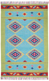 Nourison Baja Tribal Blue/Green 3'6" x 5'6" Area -rug, Easy -cleaning, Non Shedding, Bed Room, Living Room, Dining Room, Kitchen (3x5)