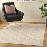Nourison Jubilant Trellis Ivory/Pink 4' x 6' Area -Rug, Easy -Cleaning, Non Shedding, Bed Room, Living Room, Dining Room, Kitchen (4x6)