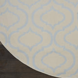 Nourison Jubilant Trellis Ivory/Blue 5'3" x Round Area -Rug, Easy -Cleaning, Non Shedding, Bed Room, Living Room, Dining Room, Kitchen (5 Round)