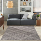 Nourison Jubilant Plaid Grey 5'3" x 7'3" Area Rug, Easy Clean, Non Shedding, Bed Room, Living Room, Dining Room, Kitchen (5x7)