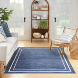 Nourison Essentials 5' x 7' Navy/Ivory Contemporary Rug Polypropylene