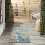 Nourison Aloha Indoor/Outdoor Tropical Botanical Ivory/Multi 2' x 6' Area Rug, (2' x 6')