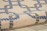 Nourison CRB16 Indoor/Outdoor Area Rug, 9'3"x12'9", Ivory Blue