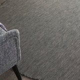 Nourison Positano Indoor/Outdoor Charcoal 6' x Round Area Rug, Easy Cleaning, Non Shedding, Bed Room, Living Room, Dining Room, Backyard, Deck, Patio (6 Round)