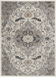 Nourison Elation Floral Ivory Grey 2'3" x 7'6" Area -Rug, Easy -Cleaning, Non Shedding, Bed Room, Living Room, Dining Room, Kitchen (2x7)" }