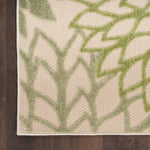 Nourison Aloha Indoor/Outdoor Ivory Green 2' x 6' Area Rug, Easy Cleaning, Non-Shedding, Bed Room, Living Room, Dining Room, Backyard, Patio, Deck (2x6)