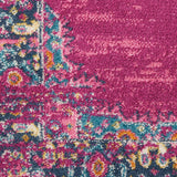 Nourison Passion Fuchsia 2'2" x 10' Area Rug, Boho, Traditional, Easy Clean, Non Shedding, Bed Room, Living Room, Hallway, (10' Runner)