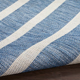 Nourison Positano Indoor/Outdoor Navy Ivory 4' x 6' Area -Rug, Easy -Cleaning, Non Shedding, Bed Room, Living Room, Dining Room, Deck, Backyard, Patio (4x6)