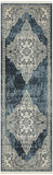 Nourison Geneva Blue/Grey 2'2" x 7'6" Area Rug, Traditional, French Country, Easy Cleaning, Non Shedding, Bed Room, Living Room, Dining Room, Kitchen, (8' x Runner)