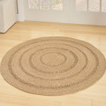 Nourison Natural Seagrass Indoor/Outdoor Natural 3' x Round Area Rug, Easy Cleaning, Non Shedding, Bed Room, Living Room, Dining Room, Backyard, Deck, Patio (3 Round)
