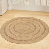 Nourison Natural Seagrass Indoor/Outdoor Natural 3' x Round Area Rug, Easy Cleaning, Non Shedding, Bed Room, Living Room, Dining Room, Backyard, Deck, Patio (3 Round)