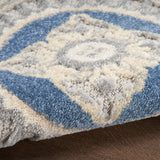 Nourison Aloha Indoor/Outdoor Blue/Grey 3'6" x 5'6" Area Rug, Easy Cleaning, Non Shedding, Bed Room, Living Room, Dining Room, Patio, Deck, Backyard (4x6)