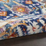 Nourison Passion Moroccan Blue/Multicolor 1'10" x 2'10" Area -Rug, Easy -Cleaning, Non Shedding, Bed Room, Living Room, Dining Room, Kitchen (2x3)