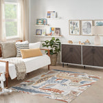 Nourison Astra Machine Washable Contemporary Ivory 5'3" x 7' Kids Area Rug, Easy Clean, Non Shedding, Bed Room, Living Room, Dining Room, Kitchen (5x7)