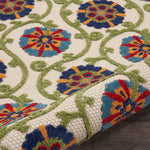 Nourison Aloha Indoor/Outdoor Blue/Multicolor 2'8" x 4' Area -Rug, Easy -Cleaning, Non Shedding, Bed Room, Living Room, Dining Room, Deck, Backyard, Patio (3x4)