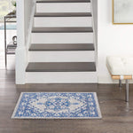Nourison Whimsicle Traditional Grey Blue 2' x 3' Area Rug, Easy Cleaning, Non Shedding, Bed Room, Living Room, Dining Room, Kitchen (2x3)