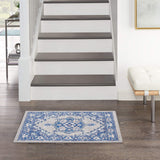 Nourison Whimsicle Traditional Grey Blue 2' x 3' Area Rug, Easy Cleaning, Non Shedding, Bed Room, Living Room, Dining Room, Kitchen (2x3)