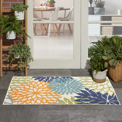 Nourison Aloha 36" x 60" Fabric Indoor/Outdoor Rug in Multi-Color