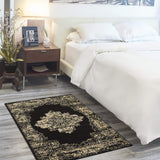 Nourison Grafix Black 3' x 5' Area -Rug, Easy -Cleaning, Non Shedding, Bed Room, Living Room, Dining Room, Kitchen (3x5)