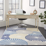 Nourison Grafix 5'3" x 7'3" White Contemporary Indoor Rug Polypropylene