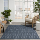 Nourison Versatile Indoor/Outdoor Navy Blue 5' x 7' Area Rug, Easy Cleaning, Non Shedding, Bed Room, Living Room, Dining Room, Deck, Backyard, Patio, High Traffic Area (5x7)