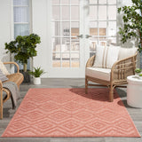 Nourison Versatile Indoor/Outdoor Coral/Orange 4' x 6' Area Rug, Easy Cleaning, Non Shedding, Bed Room, Living Room, Dining Room, Deck, Backyard, Patio, High Traffic Area (4x6)