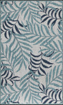 Nourison Garden Oasis Indoor/Outdoor Blue 3' x 5' Area Rug, Easy-Cleaning, Non Shedding, Bed Room, Living Room, Dining Room, Kitchen (3x5)