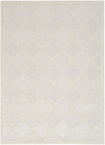 Nourison Easy Care Moroccan Ivory/White 4' x 6' Area Rug, Trellis, Easy Cleaning, Non Shedding, Bed Room, Living Room, Dining Room, Backyard, Deck, Patio (4x6)