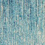 Nourison Passion Abstract Navy/Light Blue 5'3" x Round Area Rug, Easy Clean, Non Shedding, Bed Room, Living Room, Dining Room, Kitchen (5 Round)