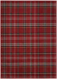 Nourison Grafix Red 5'3'' x 7'3'' Area-Rug, Modern, Plaid, Bed Room, Living Room, Dining Room, Kitchen, Easy-Cleaning, Non Shedding, (5' x 7')