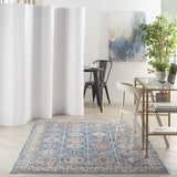 Nourison Concerto Bohemian Blue/Multi 3'9" x 5'9" Area -Rug, Easy -Cleaning, Non Shedding, Bed Room, Living Room, Dining Room, Kitchen (4x6)