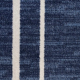 Nourison Essentials Indoor/Outdoor Navy/Ivory 2' x 6' Area -Rug, Easy -Cleaning, Non Shedding, Bed Room, Living Room, Dining Room, Backyard, Deck, Patio (2x6)