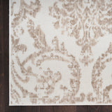 Nourison Jubilant Damask Ivory Beige 2'3" x 7'3" Area Rug, Easy Clean, Non Shedding, Bed Room, Living Room, Dining Room, Kitchen (2x7)