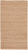 Nourison Natural Jute Solid Natural 3' x 5' Area -Rug, Easy -Cleaning, Non Shedding, Bed Room, Living Room, Dining Room, Kitchen (3x5)