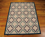 Nourison Aloha Indoor/Outdoor Navy 3'6" x 5'6" Area Rug, Tropical, Botanical, Easy Cleaning, Non Shedding, Bed Room, Living Room, Dining Room, Deck, Backyard, Patio (3x5)