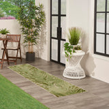 Nourison Aloha Ivory Green 2' x 6' Area Rug, Easy Clean, Non Shedding, Bed Room, Living Room, Dining Room, Kitchen (6' Runner)