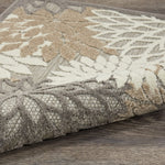 Nourison Aloha Indoor/Outdoor Area Rug 2' 8" x 4', Natural, Rectangular Tropical Botanical Easy-Cleaning Non Shedding Bed Room Living Room Dining Room Deck Backyard Patio