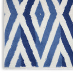 Nourison Whimsicle Diamond Ivory Blue 6' x 9' Area Rug, Easy Cleaning, Non Shedding, Bed Room, Living Room, Dining Room, Kitchen (6x9)