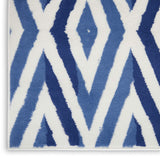 Nourison Whimsicle Diamond Ivory Blue 6' x 9' Area Rug, Easy Cleaning, Non Shedding, Bed Room, Living Room, Dining Room, Kitchen (6x9)