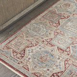 Nourison Enchanting Home Farmhouse & Country Blue/Brick 3' x 5' Area -Rug, Easy -Cleaning, Non Shedding, Bed Room, Living Room, Dining Room, Kitchen (3x5)