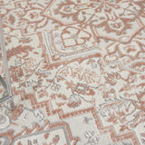 Nourison Elation Floral Ivory Brick 5'3" x 7'3" Area -Rug, Easy -Cleaning, Non Shedding, Bed Room, Living Room, Dining Room, Kitchen (5x7)" }