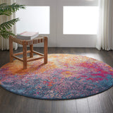 Nourison Passion 5' x Round Multicolor Fabric Modern Area Rug (5' Round)