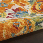 Nourison Allur Modern Floral Ivory Multicolor 2'3" x 7'6" Area -Rug, Easy -Cleaning, Non Shedding, Bed Room, Living Room, Dining Room, Kitchen (2x8)" }