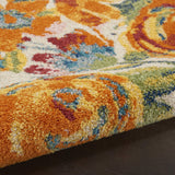 Nourison Allur Modern Floral Ivory Multicolor 2'3" x 7'6" Area -Rug, Easy -Cleaning, Non Shedding, Bed Room, Living Room, Dining Room, Kitchen (2x8)" }