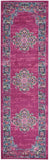 Nourison Passion Fuchsia 2'2" x 7'6" Area Rug, Boho, Traditional, Easy Clean, Non Shedding, Bed Room, Living Room, Hallway, (8' Runner)