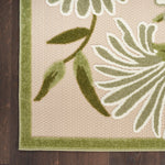 Nourison Aloha 4' x 6' Ivory Green Fabric Outdoor Area Rug (4' x 6')