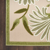 Nourison Aloha 4' x 6' Ivory Green Fabric Outdoor Area Rug (4' x 6')