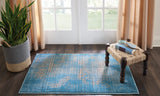 Nourison Karma Vintage Damask Blue 2'2" x 3'9" Area Rug, Easy Cleaning, Non Shedding, Bed Room, Living Room, Dining Room, Kitchen (2x4)